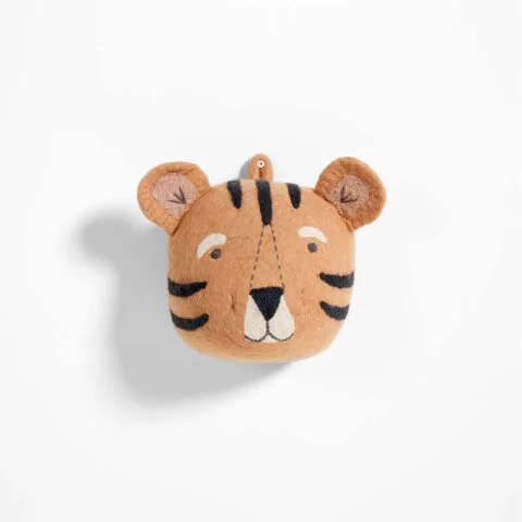 Felt Tiger Animal Head Wall Decor