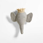 Felt Elephant Animal Head Wall Decor