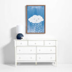 Rainy Cloud Large Framed Wall Art Print