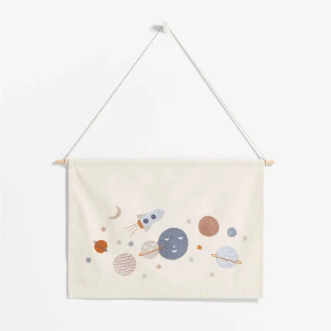 Space Kids Canvas Wall Tapestry