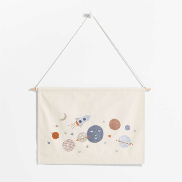 Space Kids Canvas Wall Tapestry