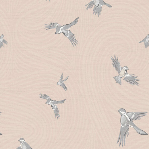 Chasing Paper Blush Pink Chickadee Peel and Stick Wallpaper 2'x8'