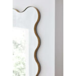 Waveland Brass Metal Full-Length Scalloped Wavy Wall Mirror